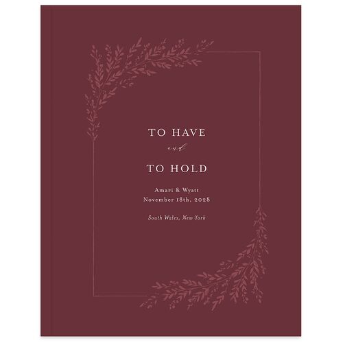 Exquisite Branches Botanical Wedding Guest Book Merlot