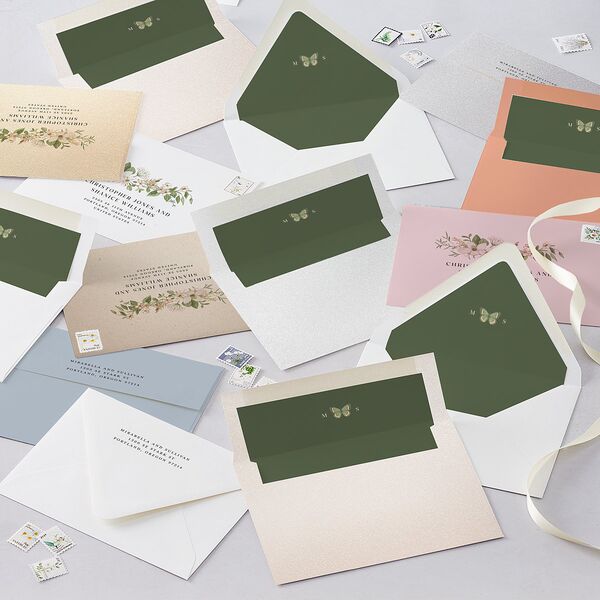 Whimsical Wildflower Garden Wedding Invitations Linen Signature Blank Standard No