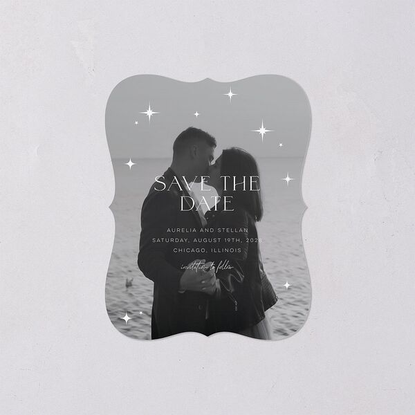 Starry Photo Save the Date Petite Cards Midnight Signature smooth Blank No Bracket