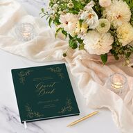 Dark Vintage Fantasy Guest Books Dark Emerald