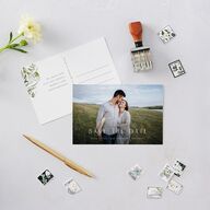 Gilded Greenery Save The Date Postcards  Deep Olive