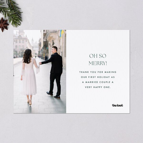 Married and Bright Wedding Gallery Holiday Cards Emerald Signature Blank Standard