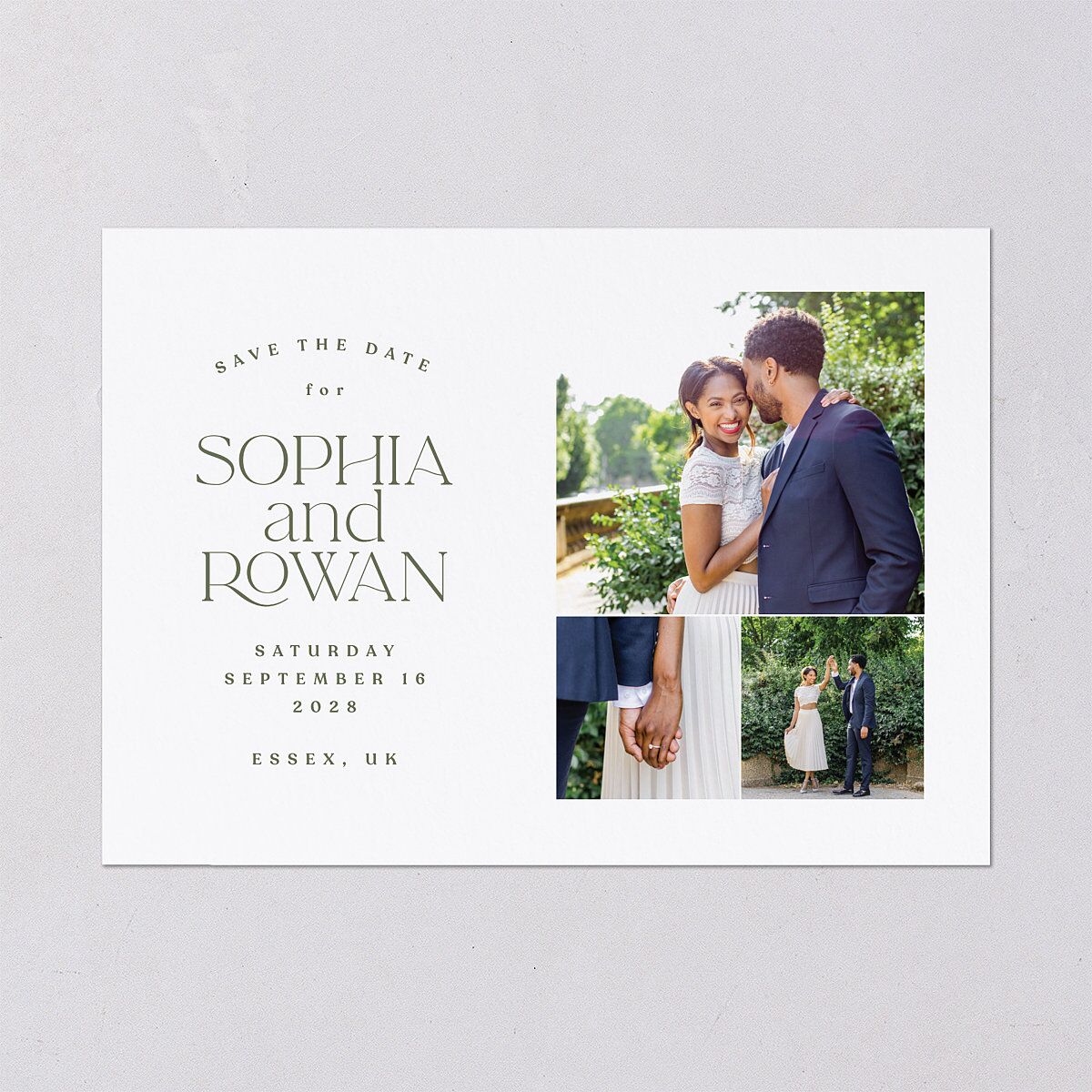 Classic Stack Save The Date Cards Dark Camo Signature smooth Blank No Standard
