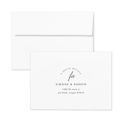 Arched Photo Response Card Envelopes Rose Bisque Return Address Signature Standard