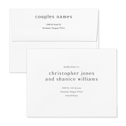 Wild Poppies Thank You Card Envelopes Blue Standard Pure White Both Recipient and Return Addresses Signature