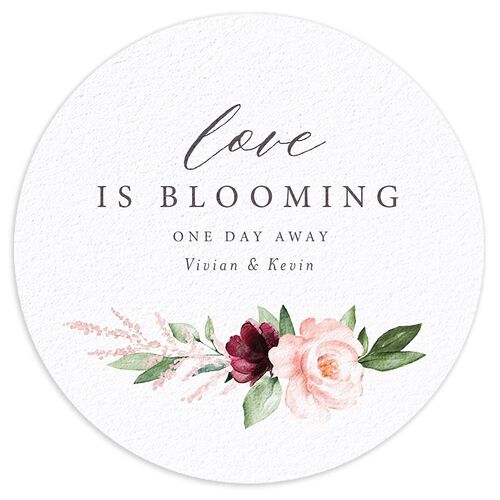 The Night Before Beloved Floral Wedding Day Coasters Dark Berry Cardboard Circle