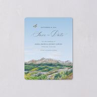 Romantic Floral Mountain Save The Date Magnets Meadow Magnet Paper