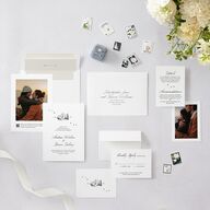 Elegant Mountain Monogram Wedding Invitations Pure White Signature Blank Standard