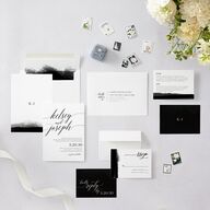 Painted Minimal Wedding Invitations Midnight Signature Blank No Standard