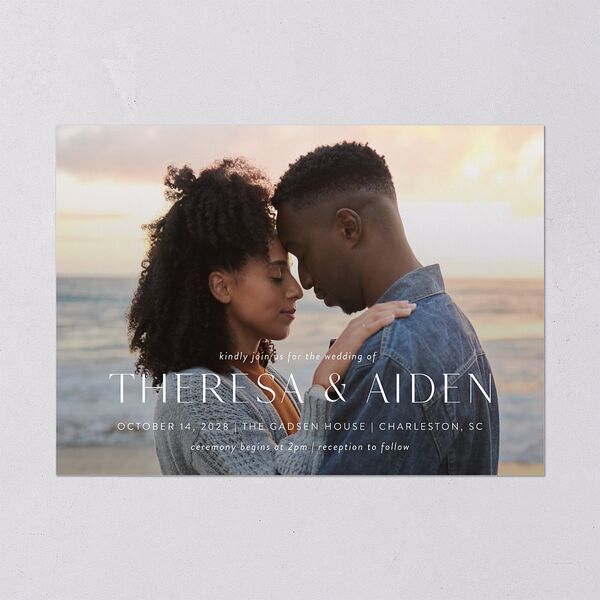 Simply Refined Photo Wedding Invitations Barely Peach Signature Blank No Standard