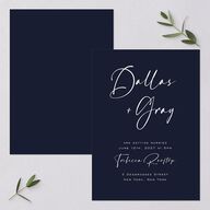 Simply Striking Wedding Invitations Navy Signature Blank No Standard