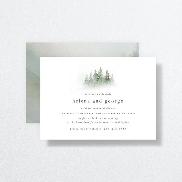 Mountain Mist Rehearsal Dinner Invitations Dusty Blue Signature