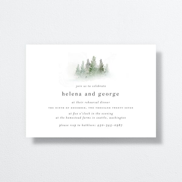 Mountain Mist Rehearsal Dinner Invitations Dusty Blue Signature