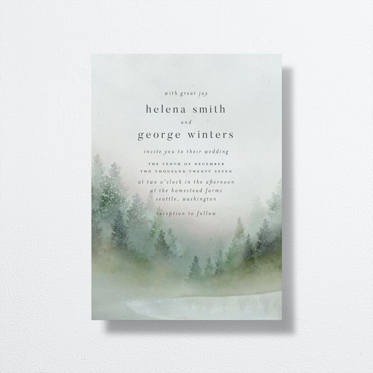 Mountain Mist Wedding Invitations Dusty Blue Signature No
