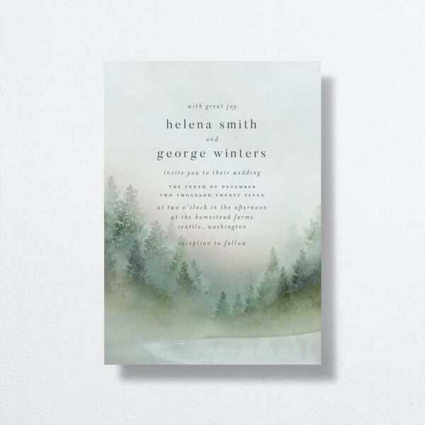 Mountain Mist Wedding Invitations Dusty Blue Signature No
