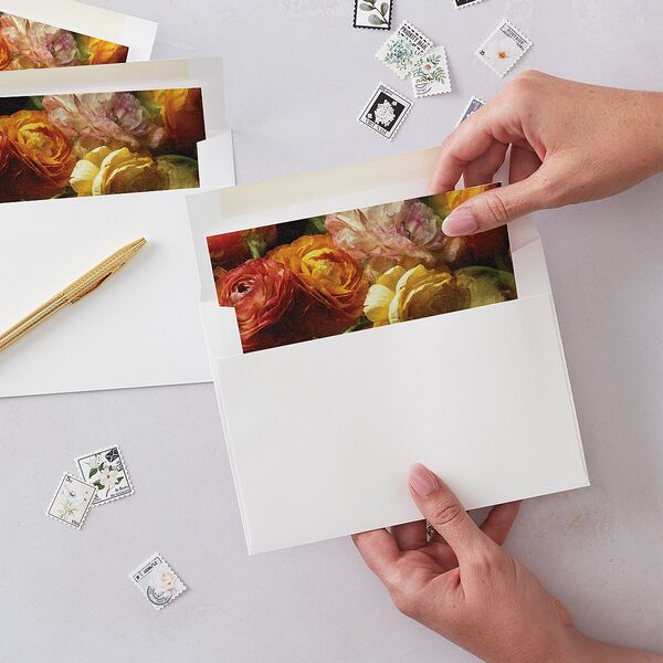 Technicolor Calligraphy Photo Envelope Liners Pure White Standard