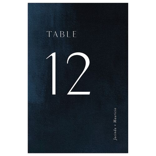 Modern Canvas Table Numbers Dark Navy Signature