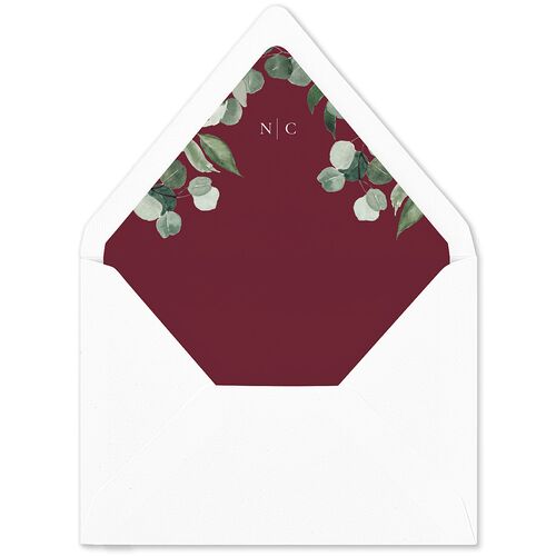 Timeless Bouquet Euro Envelope Liners Garnet Luxe