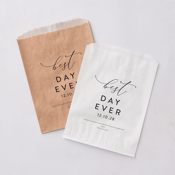 Blooming Botanical Favor Bags White Midnight Wax-Lined Food Safe Paper