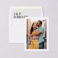 Big Yes Save the Date Cards Pure White Signature smooth Blank Rounded