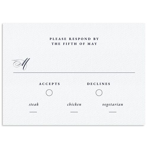 Opulent Garden Foil Wedding Response Cards Gold Navy Signature Standard