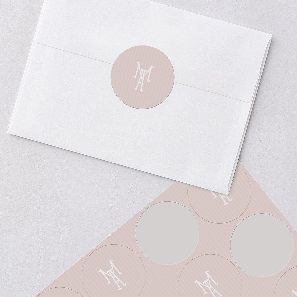 Elegant Floral Regency Wedding Stickers Pink Cotton Circle