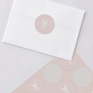 Elegant Floral Regency Wedding Stickers Pink Cotton Circle