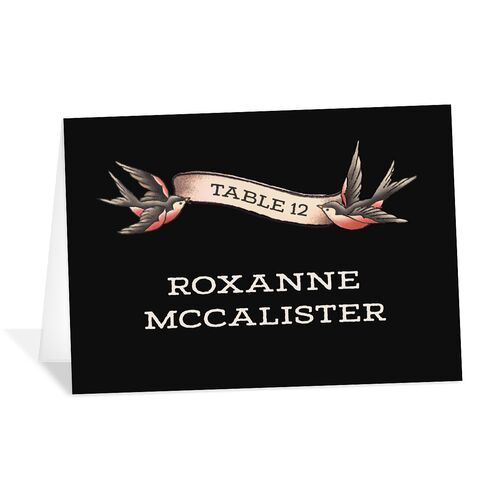Til Death Tattoos Place Cards Midnight Signature