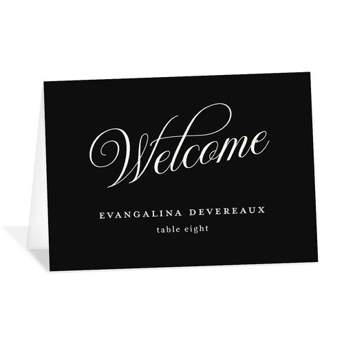 Elegant Hollywood Calligraphy Place Cards Licorice Signature