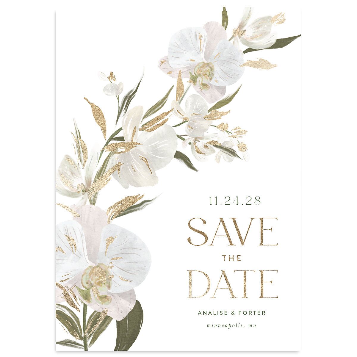 Elegant Orchid Save the Date Cards
