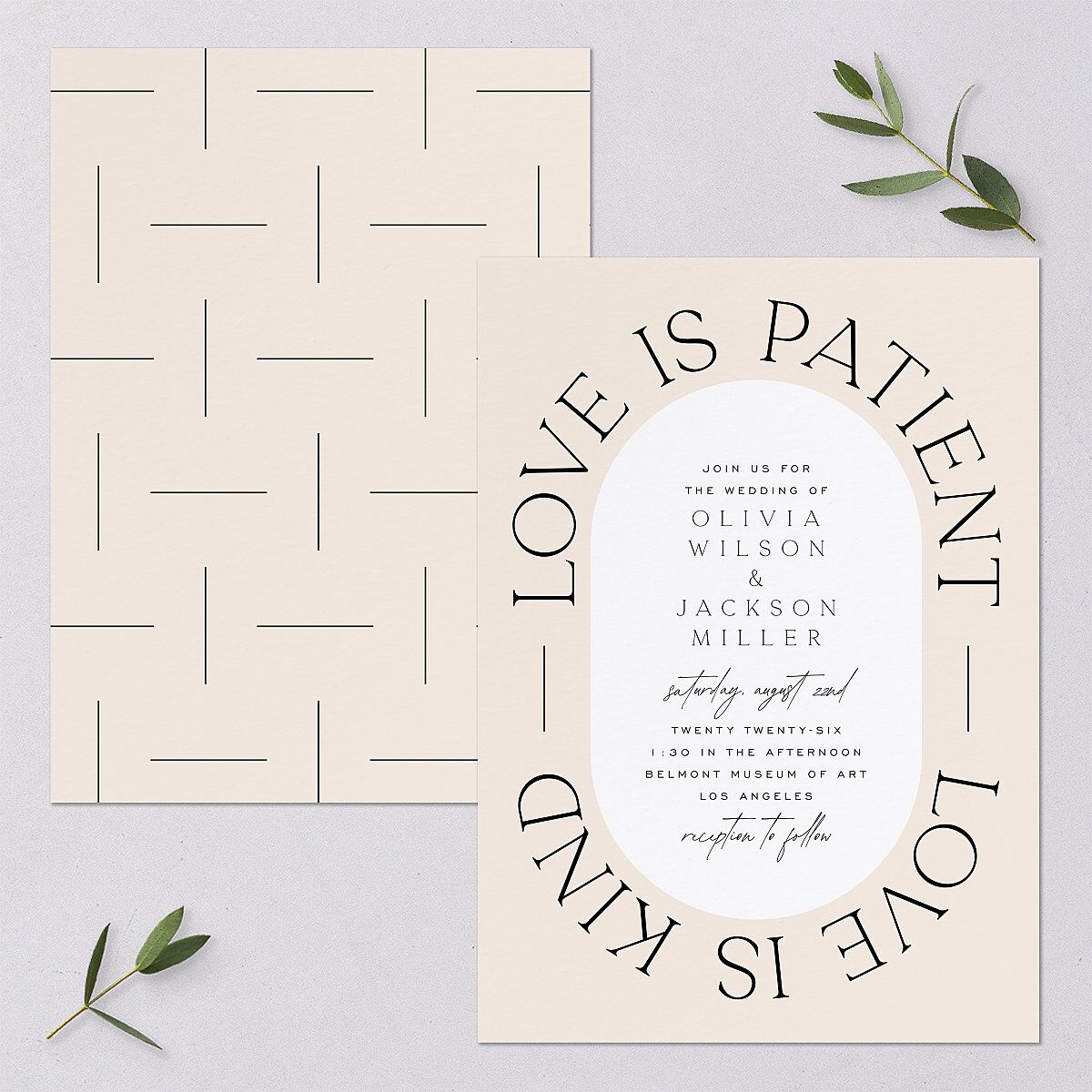 Love Is Patient Wedding Invitations — view 1