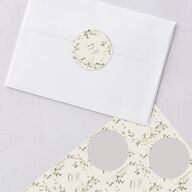 Dainty Fairytale Greenery Wedding Stickers Hunter Green Circle