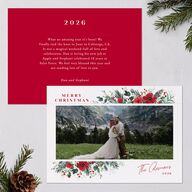 Holiday Botanical Holiday Cards Crimson Signature Blank Landscape Standard
