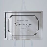 Eucalyptus Frame Mirrored Acrylic Direction Sign Medium Pure White Mirrored Acrylic M Direction Standard