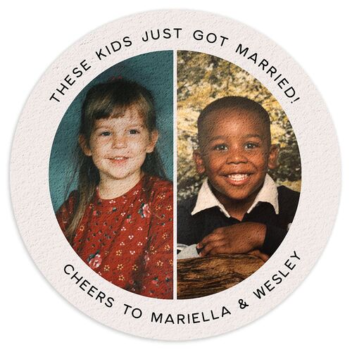 These Kids Coasters Linen Cardboard Circle
