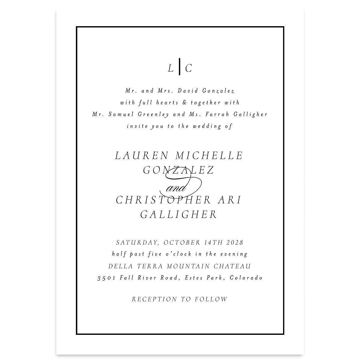 Lasting Frame Wedding Invitations