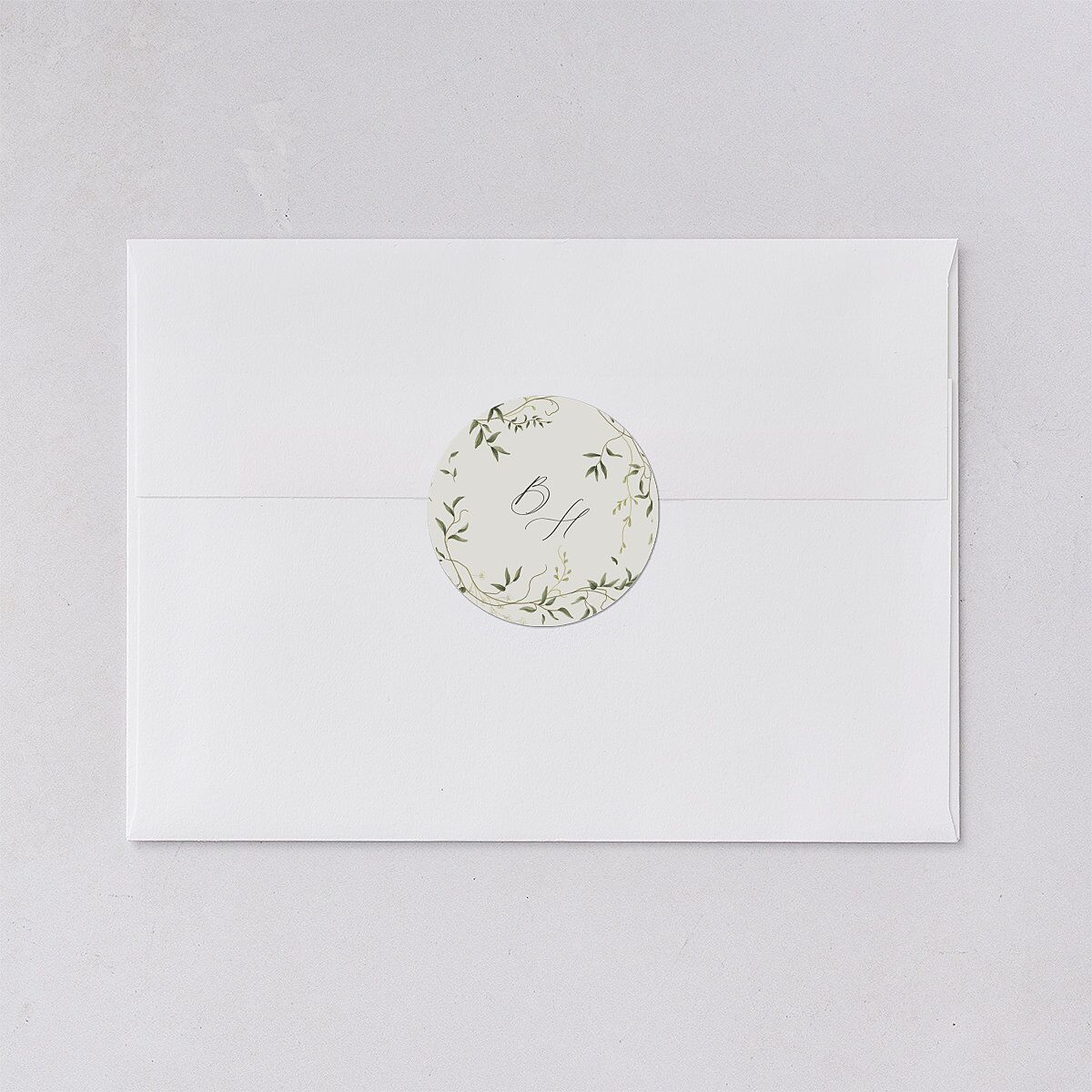 Dainty Fairytale Greenery Wedding Stickers Hunter Green