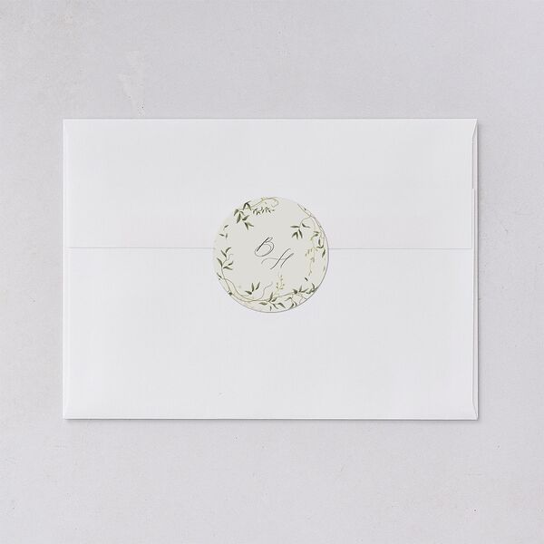 Dainty Fairytale Greenery Wedding Stickers Hunter Green