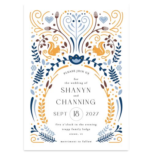 Nordic Folk Wedding Invitations Butterscotch Signature Blank No Standard