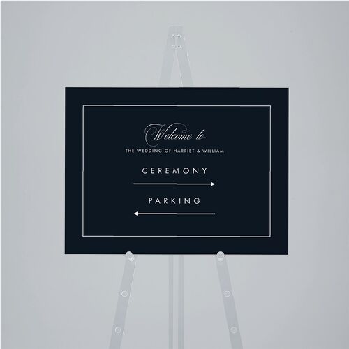 Polished Frame Standard Direction Sign Medium Dark Navy Standard Indoor Foam Core M Direction