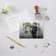 Floral Appliqué Thank You Postcards Sheer Lilac