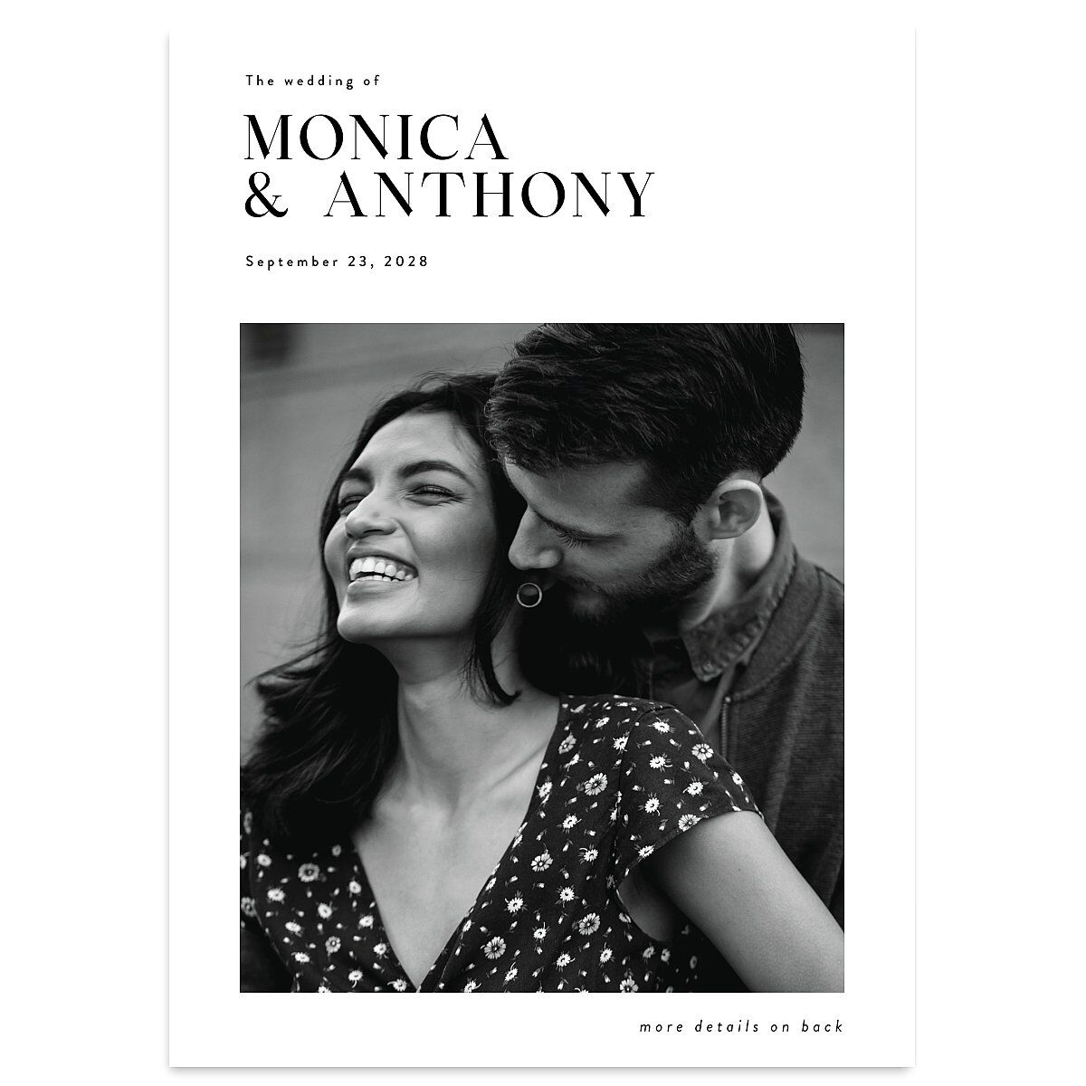 Simple Editorial Photo Wedding Invitations