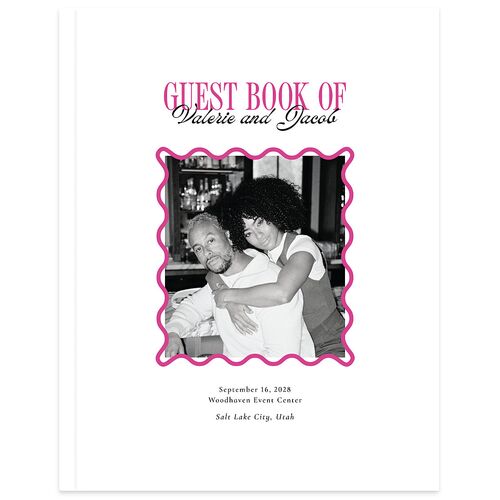 Wavy Frame Photo Guest Books Mulberry