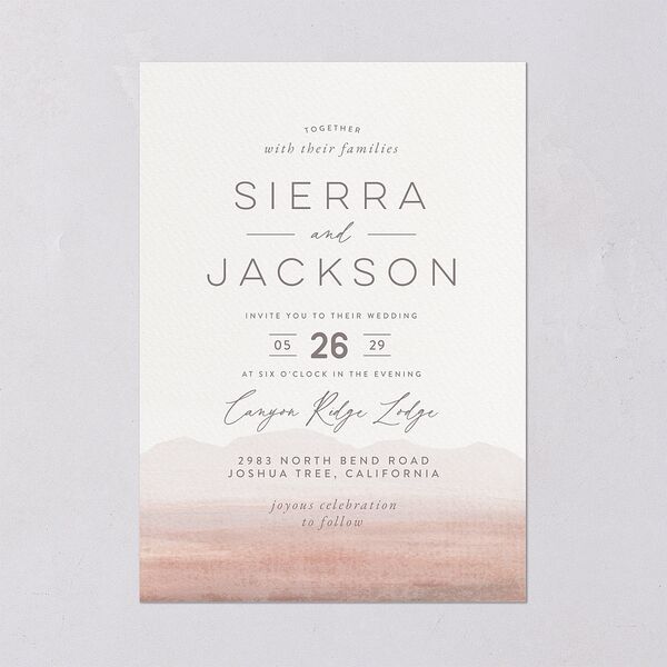 Painted Desert Wedding Invitations Dusty Rose Signature Blank No Standard