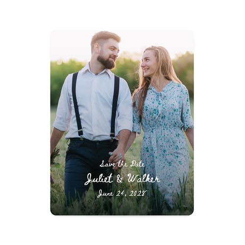 Watercolor Fairytale Trees Save The Date Magnets Pale Blue Magnet Paper