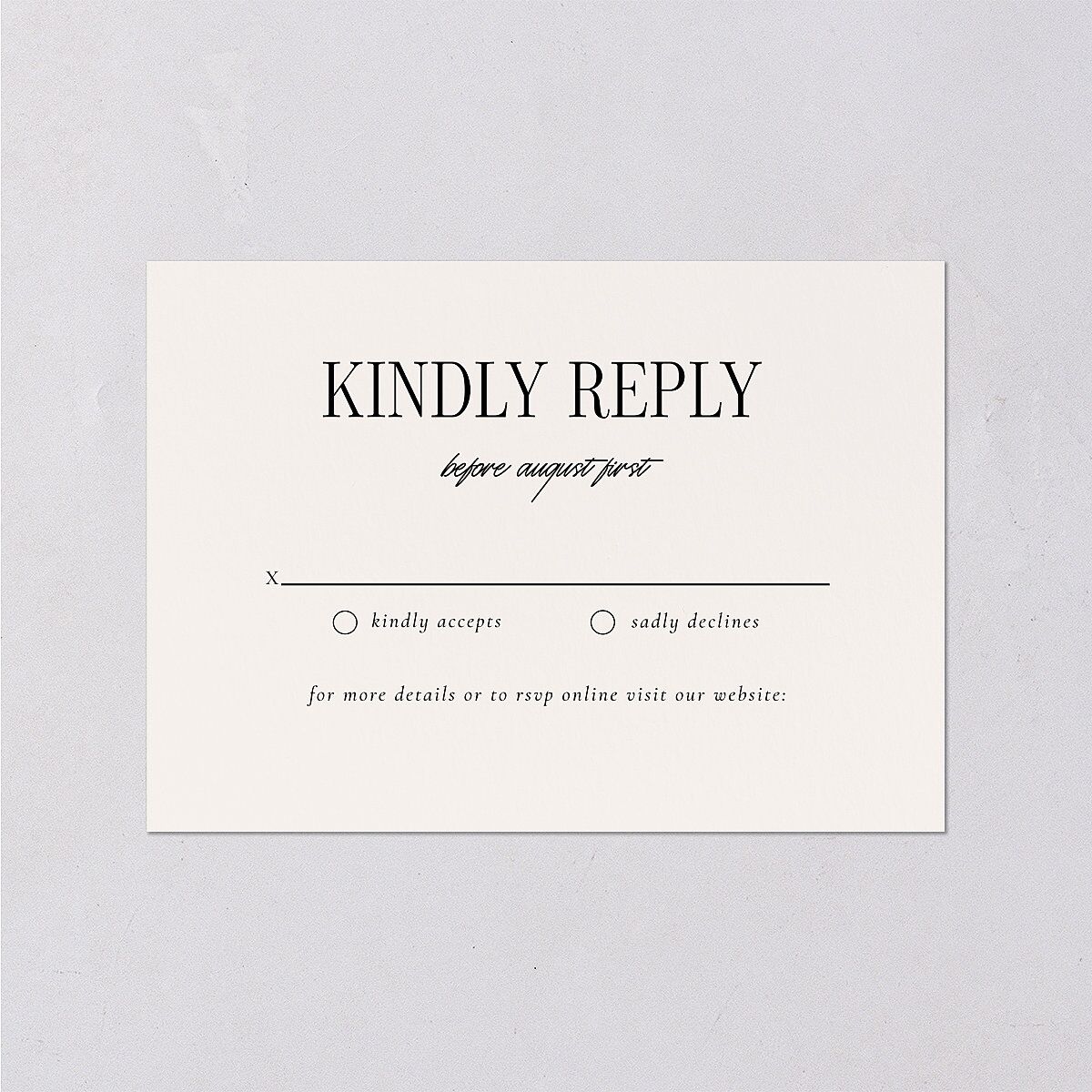 Classically Editorial Wedding Response Cards Linen Signature Standard