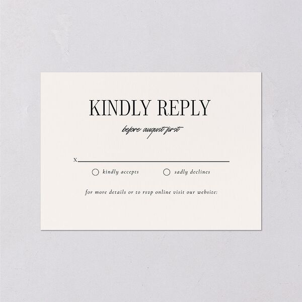 Classically Editorial Wedding Response Cards Linen Signature Standard