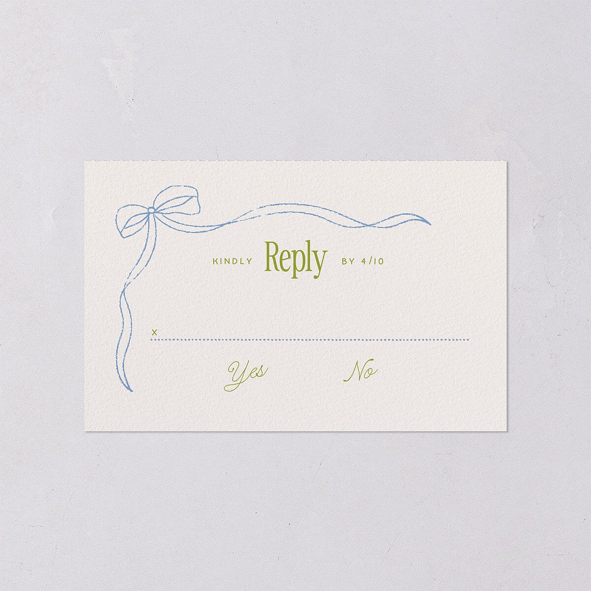 Modern Delicate Bows All-in-One Wedding Invitations Peridot Signature Light Both Recipient and Return Addresses No