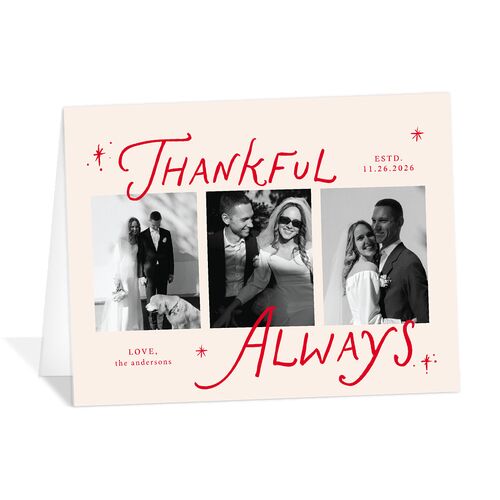 Whimsical Holiday Handwritten Thank You Cards Ruby