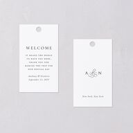 Elegant Photo Monogram Favor Gift Tags Pure White Signature